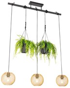 Industriële hanglamp goud 3-lichts - Flor