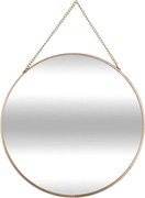Atmosphera set van 3 Gouden ronde spiegels met ketting - Ophangbaar - Verschillende Maten (diameter 40/50/60 cm)