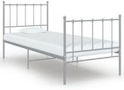 vidaXL Bedframe metaal grijs 90x200 cm