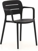 + 15% kassakorting | Dining tuinstoel | Forza Pazzia | Kunststof | Zwart | Stapelbaar | Kees Smit Tuinmeubelen