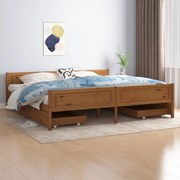 vidaXL Bedframe met 4 lades massief grenenhout honingbruin 200x200 cm