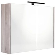 Best Design Happy spiegelkast met verlichting 100x60cm eiken grijs