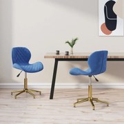 vidaXL Eetkamerstoelen draaibaar 2 st fluweel blauw