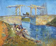 Kunstreproductie The Langlois Bridge at Arles with Women Washing (1888), Vincent van Gogh