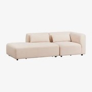 Fogler 2-delige Modulaire Hoekbank Met Chaise Longue Links Chenille Crème Beige - Sklum