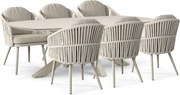 Tuinset 6 personen 240 cm Rope Zand/Beige Santika Furniture Santika