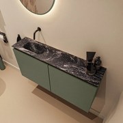 Mondiaz Ture DLux toiletmeubel 100cm army met wastafel lava links zonder kraangat