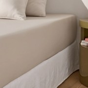 Hoeslaken in katoensatijn, omslag 30 cm, Opale