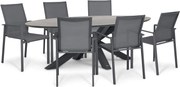 Tuinset 6 personen 240 cm Aluminium Grijs Lifestyle Garden Furniture Timo/Lunea