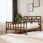 vidaXL Bedframe massief grenenhout honingbruin 140x200 cm