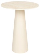 Ronde Bijzettafel Beige Travertin Look - 40 X 40cm.