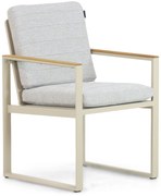 Tuinstoel Aluminium/Teak Taupe-naturel-bruin Lifestyle Garden Furniture Faro