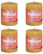 Bolsius Stompkaarsen Shine 4 st rustiek 80x68 mm honinggeel