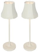 Set van 2 retro tafellampen off-white oplaadbaar IP44 - Granny