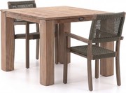 + 15% kassakorting | Diningset ROUGH  | 2 personen teakhout | Tuinset stapelbaar | 3-delig | Kees Smit Tuinmeubelen