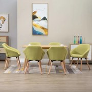 vidaXL Eetkamerstoelen 6 st stof groen