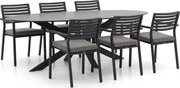 + 10% kassakorting | Diningset Bellagio | 6 personen sintered stone | Tuinset stapelbaar | 7-delig | Kees Smit Tuinmeubelen