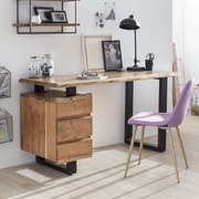 Boomstam Bureau Met Ladeblok - 147 X 62cm.