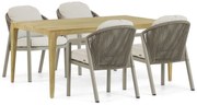 Tuinset 4 personen 180 cm Aluminium/rope Taupe Santika Furniture Santika
