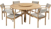 Prado Levi dining tuinset 8 delig 160 cm rond teak 4 Seasons Outdoor