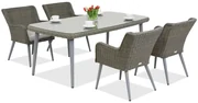 Exclusieve dining tuinset van kunststof rotan Córdoba voor 4 personen Garden Point grijs