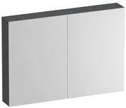 BRAUER Impress Deluxe spiegelkast - 100x70x15cm - interne en externe verlichting - 2 dubbelzijdige spiegeldeuren - Timber Grey SK-IMD100TG