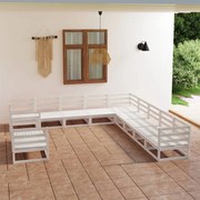 vidaXL 11-delige Loungeset massief grenenhout wit