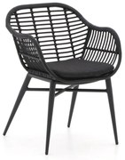 + 10% kassakorting | Dining tuinstoel | Intenso Azora | Wicker (vlechtwerk) | Zwart | Kees Smit Tuinmeubelen