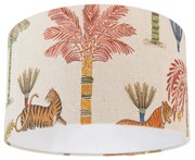 Stoffen lampenkap multicolor met dierenprint 35/35/20