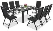 Aluminium tuinmeubelen polywood Verona voor 8 personen Garden Point zwart