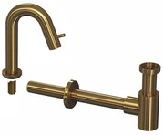 INK 4B Fonteinkraanset - staande Fonteinkraan - laag gebogen - designSifon - Brushed mat goud 9902473