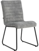 Goossens Eetkamerstoel Dax grijs velvet stof leuning, urban industrieel