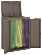vidaXL Vuilnisbak met 2 deuren 65x45x88 cm polypropeen bruin