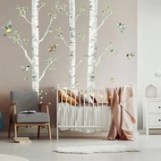 INSPIO Berken met vogels - muurstickers