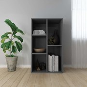 vidaXL Boekenkast/dressoir 50x25x80 cm spaanplaat hoogglans grijs