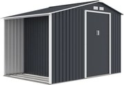 Skagen metalen gereedschapshuis met houtopslag 2,8 x 1,9 m Store Boss antraciet