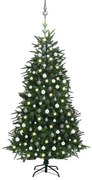 vidaXL Kunstkerstboom met LED's en kerstballen 240 cm PVC en PE groen