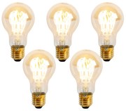 Set van 5 E27 dimbare LED spiraal lampen A60 goldline 4W 270 lm 2200K