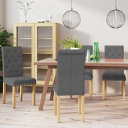 vidaXL Eetkamerstoelen 4 st stof donkergrijs