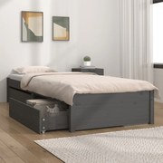 vidaXL Bedframe met lades grijs 75x190 cm 2FT6 Small Single