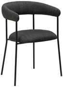 Dan-Form Plenti Eetkamerstoel Met Ronde Rug Zwart Boucle