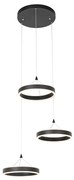 Hanglamp zwart rond incl. LED 3-staps dimbaar 3-lichts - Lyani