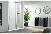 Nemo Pina Xl draaideur 90x200cm met vast paneel 6mm Helder veiligheidsglas met antikalk links en rechts Chroom 443.002.011.VM