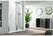 Nemo Pina Xl draaideur 90x200cm met vast paneel 6mm Helder veiligheidsglas met antikalk links en rechts Chroom 443.002.011.VM