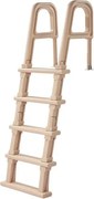 VEVOR zwembadladder, 5-treden instapladder, trap met dubbele leuning, instaphulp, draagvermogen 136 kg, voor inbouw- en opbouwzwembaden, veiligheidsladder voor alle terrasoppervlakken, taupe