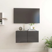 vidaXL Tv-hangmeubel 60x30x30 cm hoogglans grijs