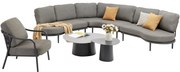 Serenno organische loungeset 6 delig antraciet aluminium