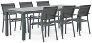 Tuinset 6 personen 220 cm Aluminium/textileen Grijs Lifestyle Garden Furniture Sella/Porto