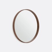 Ronde spiegel, fineer notenhoutØ80 cm, Alaria