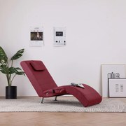 vidaXL Massage chaise longue met kussen kunstleer wijnrood